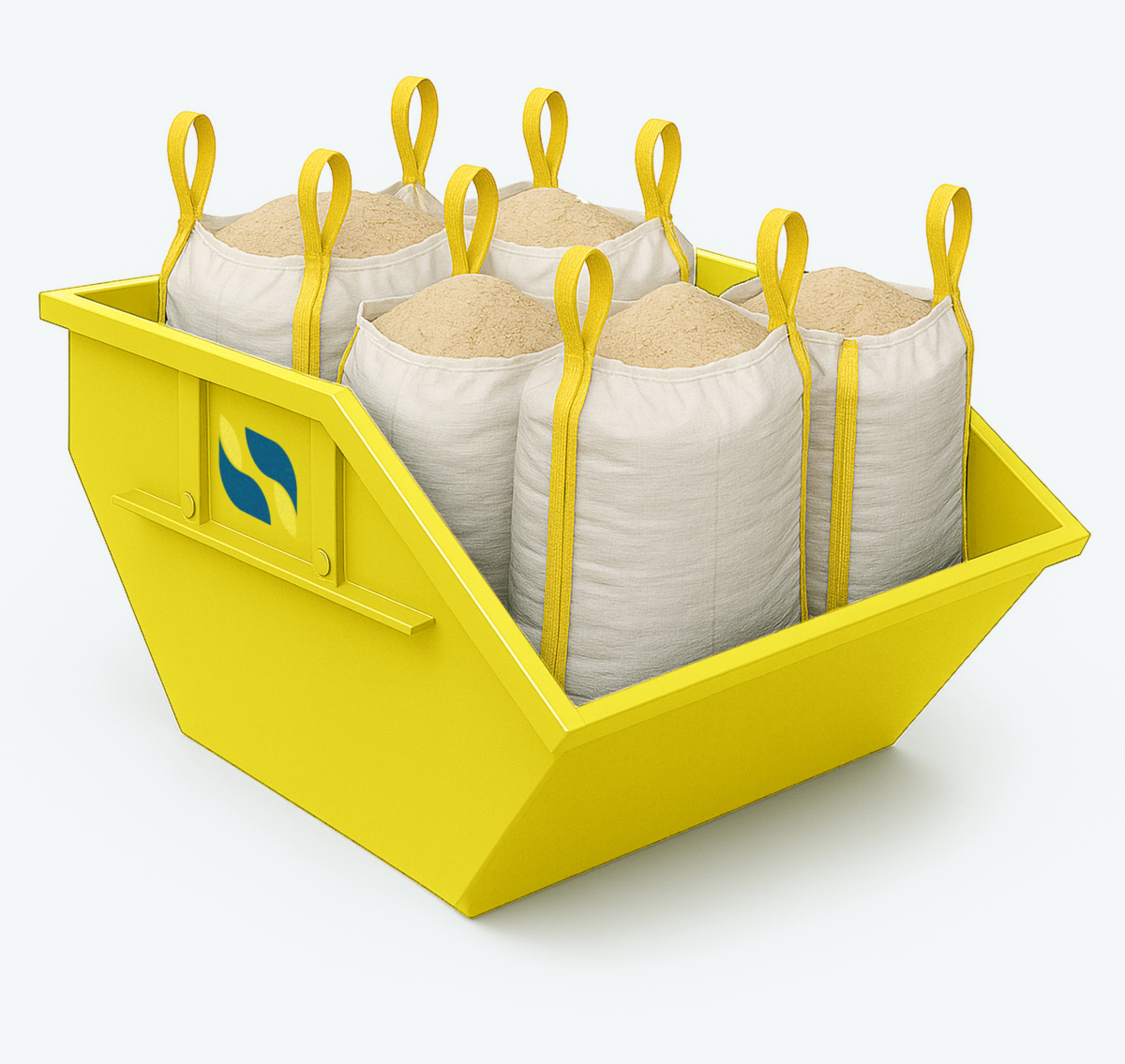 Gelber Container befüllt mit Sonderabfall