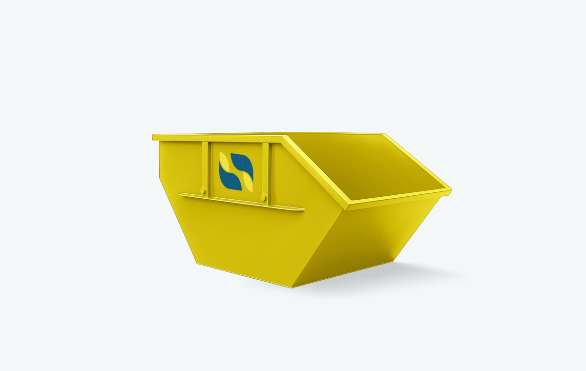 Gelber leerer Mini-Container offen